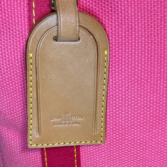 Louis Vuitton Antigua Cabas PM Pink Red Canvas Tote Bag Made in France Rare GUC - Picture 3 of 13